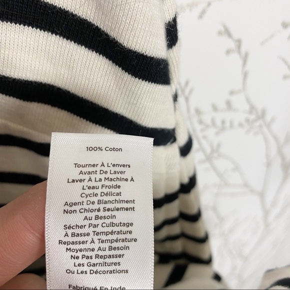 TALBOTS Cotton Knit Sheath Dress Black White Bias Stripe Pockets Sleeveless - Picture 11 of 12